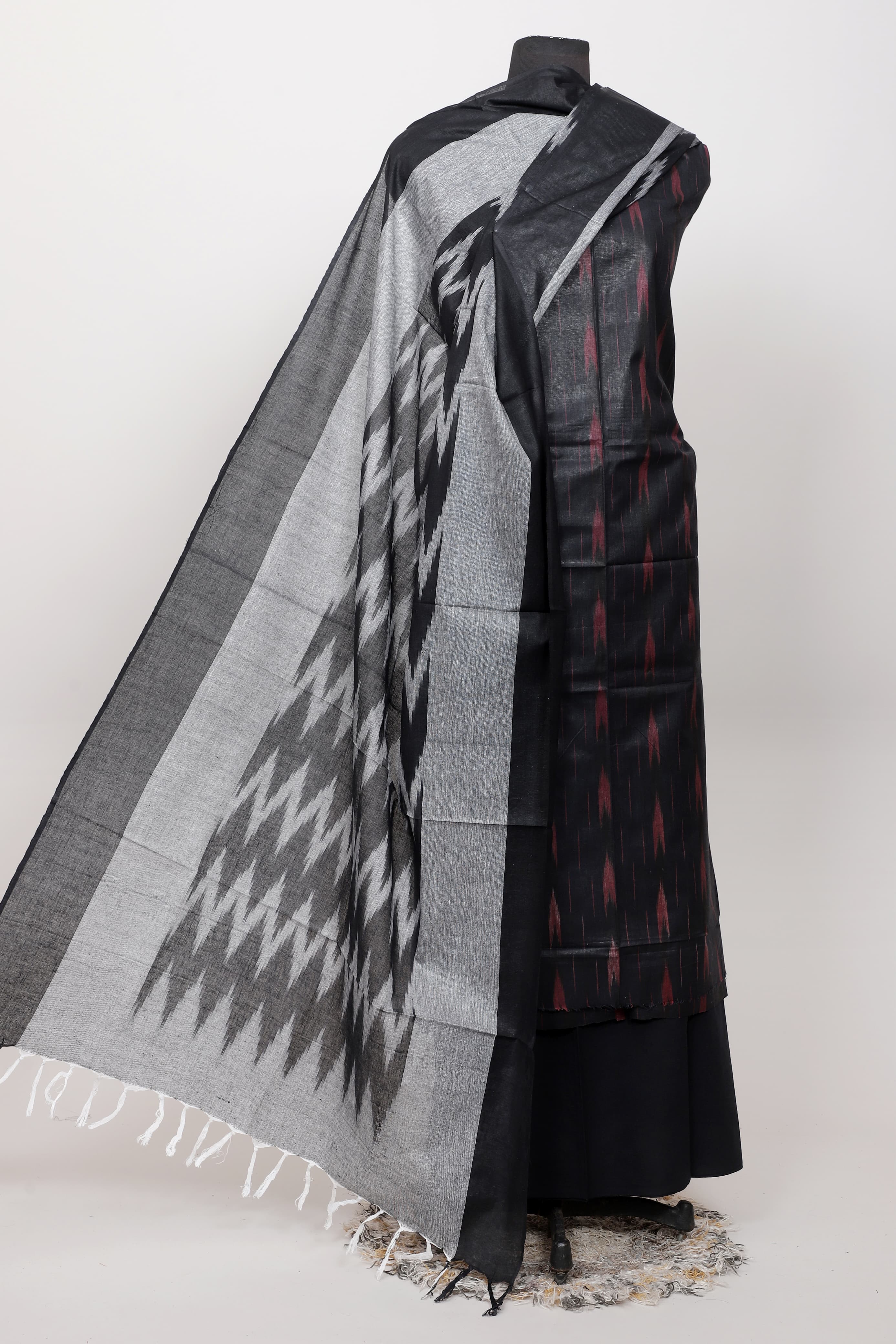 Pure  ikkat Cotton Unstitched Suit With Dupatta