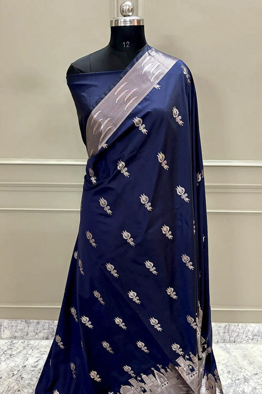Banarasi Ganga Ghat katan silk saree