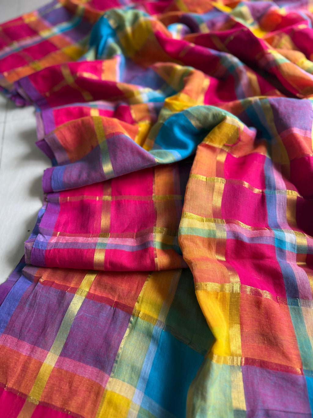 Beautiful Cotton Mulmul Saree Without blouse