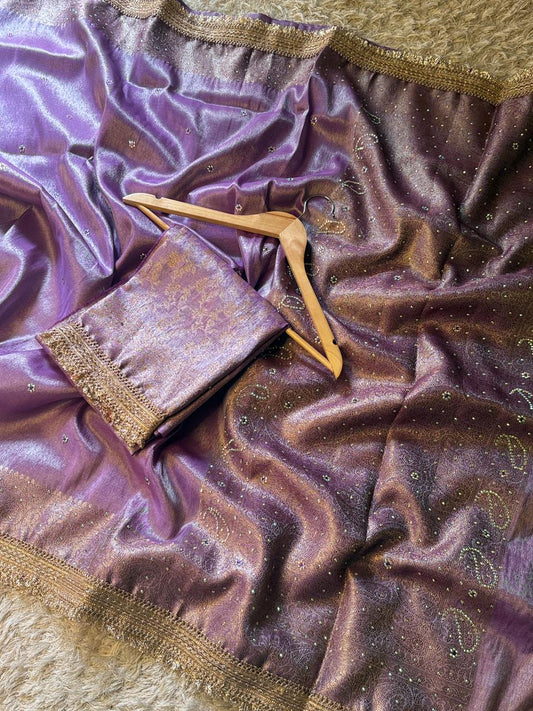 Banarasi Tissue Silk Saree With lace work border