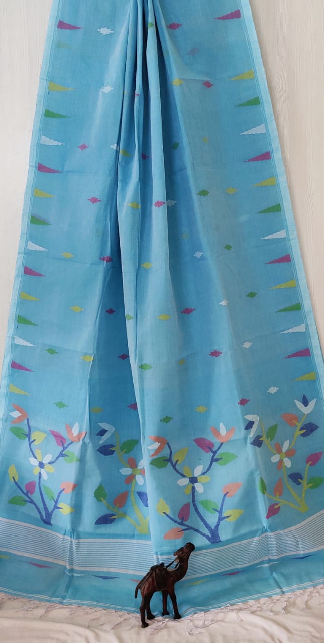 Pure Cotton needle work jamdani Saree