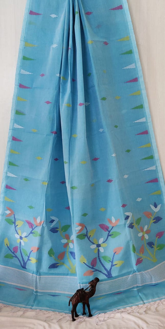 Pure Cotton needle work jamdani Saree