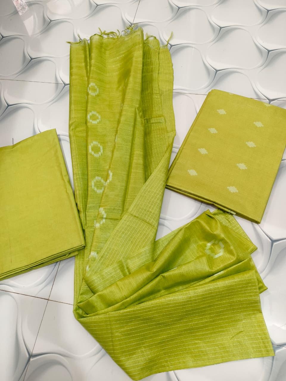 Bhagalpuri Katan Silk 3PC Unstitched Suit