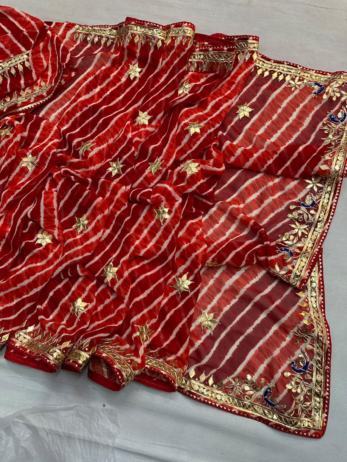 Desinger Georgette Leheriya Saree With Blouse