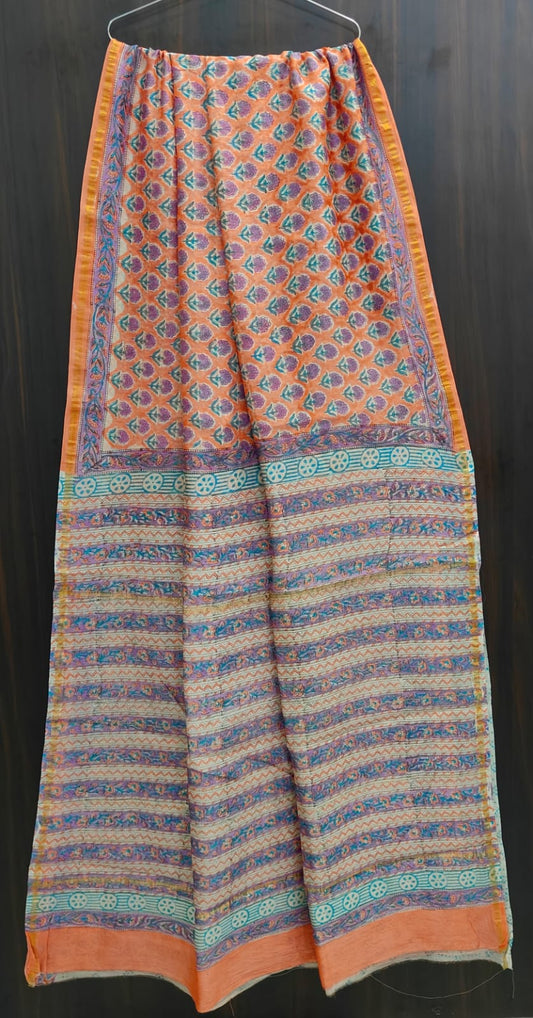 Traditional Hand-block Print Chanderi Silk Saree