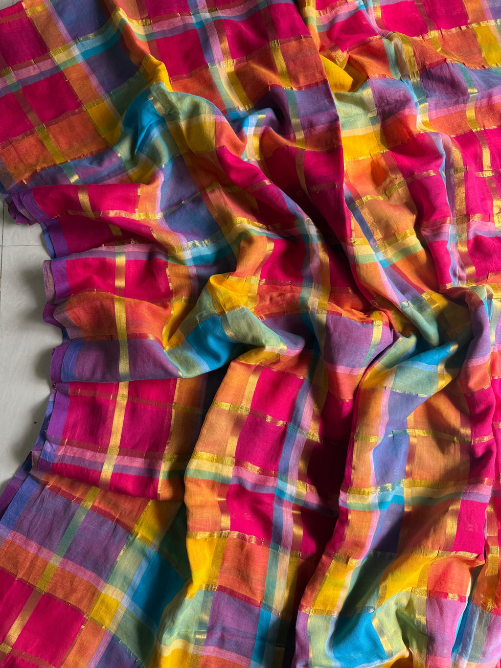 Beautiful Cotton Mulmul Saree Without blouse
