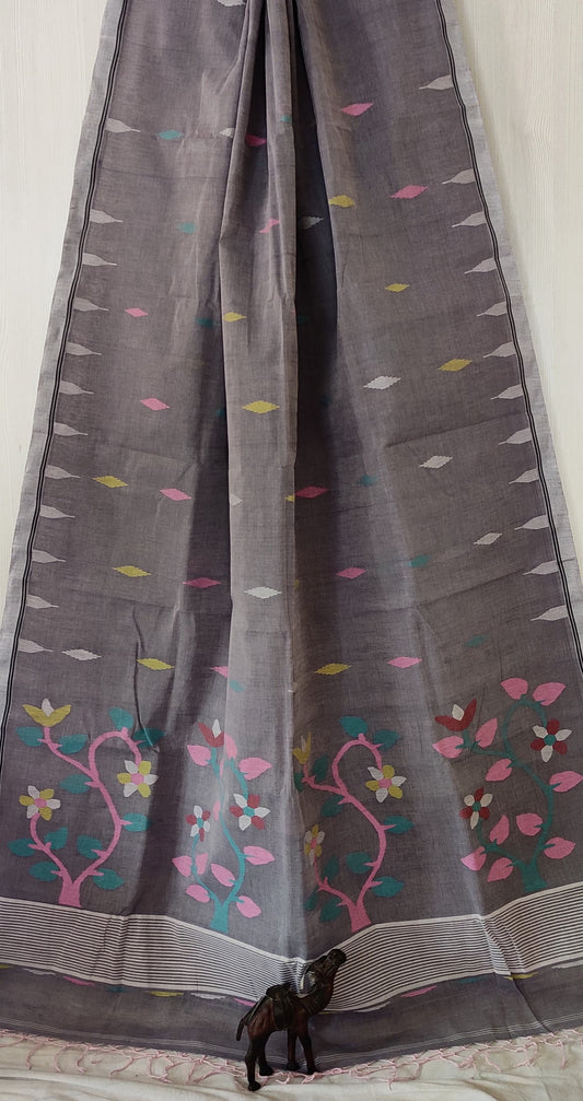 Pure Cotton needle work jamdani Saree
