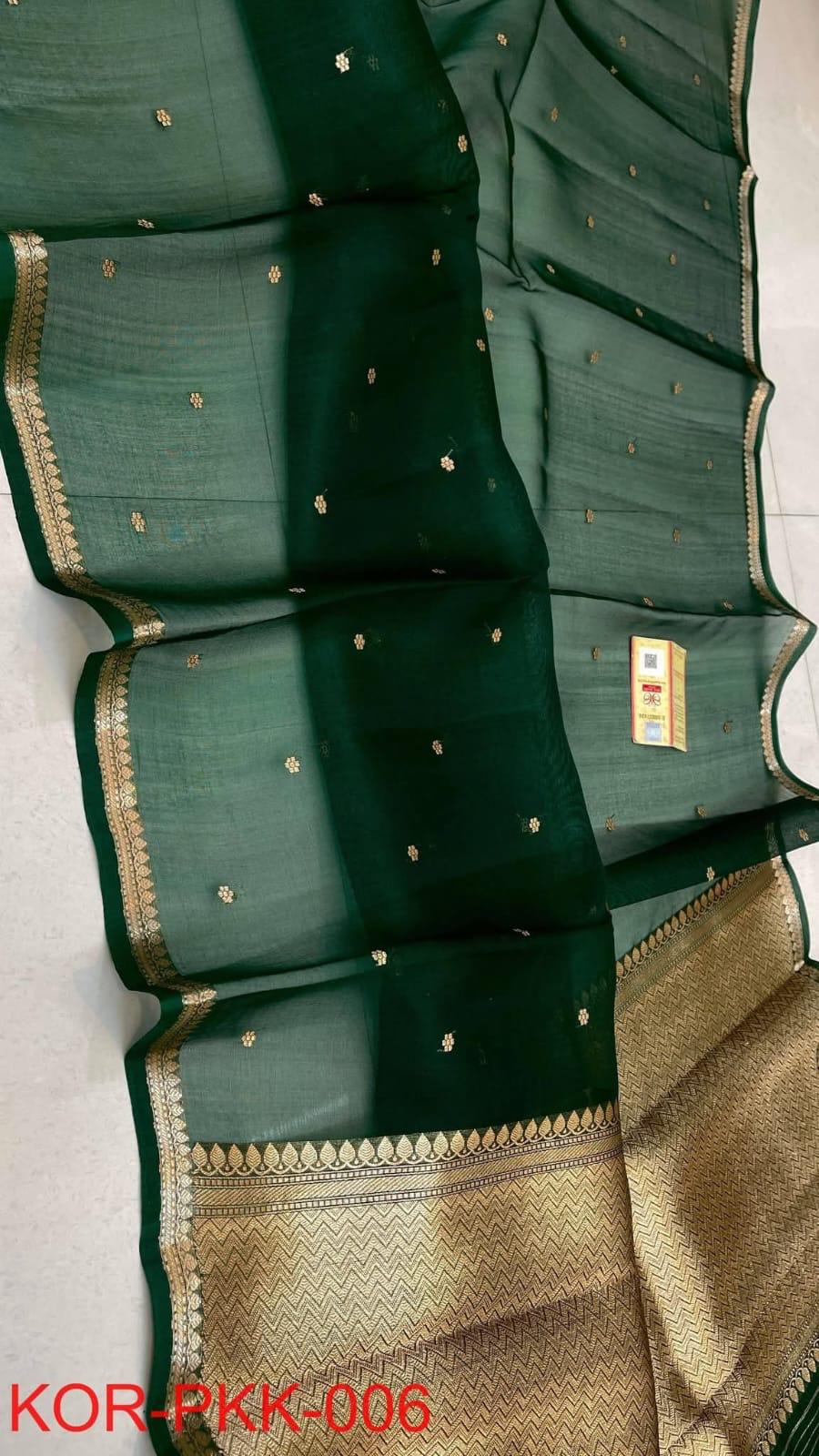 Pure Handloom banarasi  kora Silk Saree