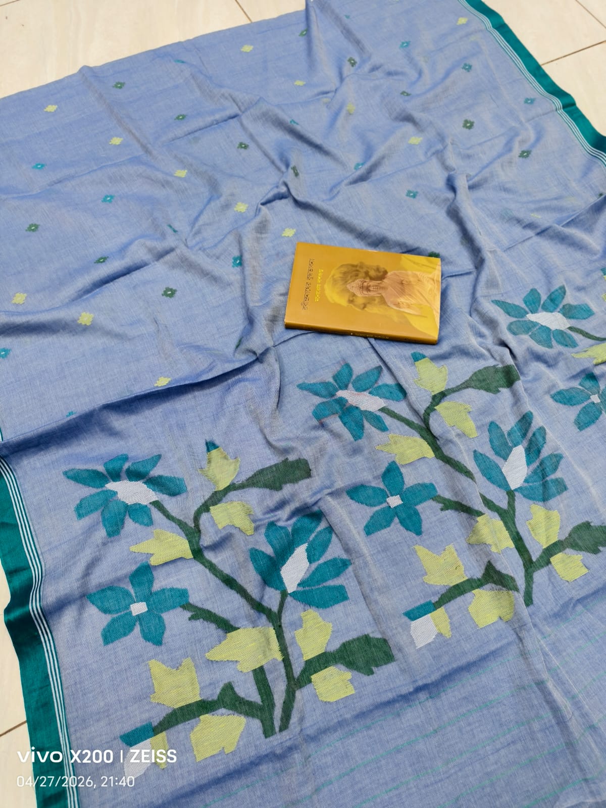 Pure Cotton  jamdani Saree without blouse