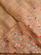 Pure Organza Silk  floral Embroidery Saree with velvet lace and heavy blouse