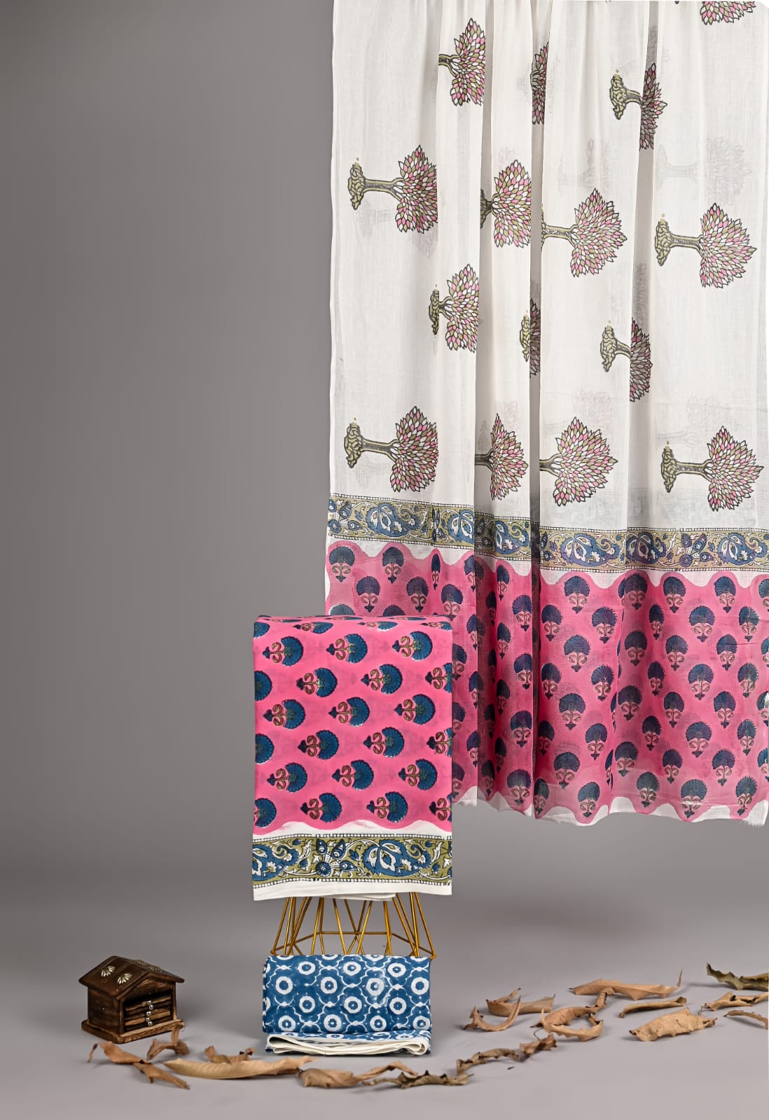 Exclusive new hand block printed cotton suits with cotton duptta