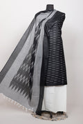 Pure  ikkat Cotton Unstitched Suit With Dupatta