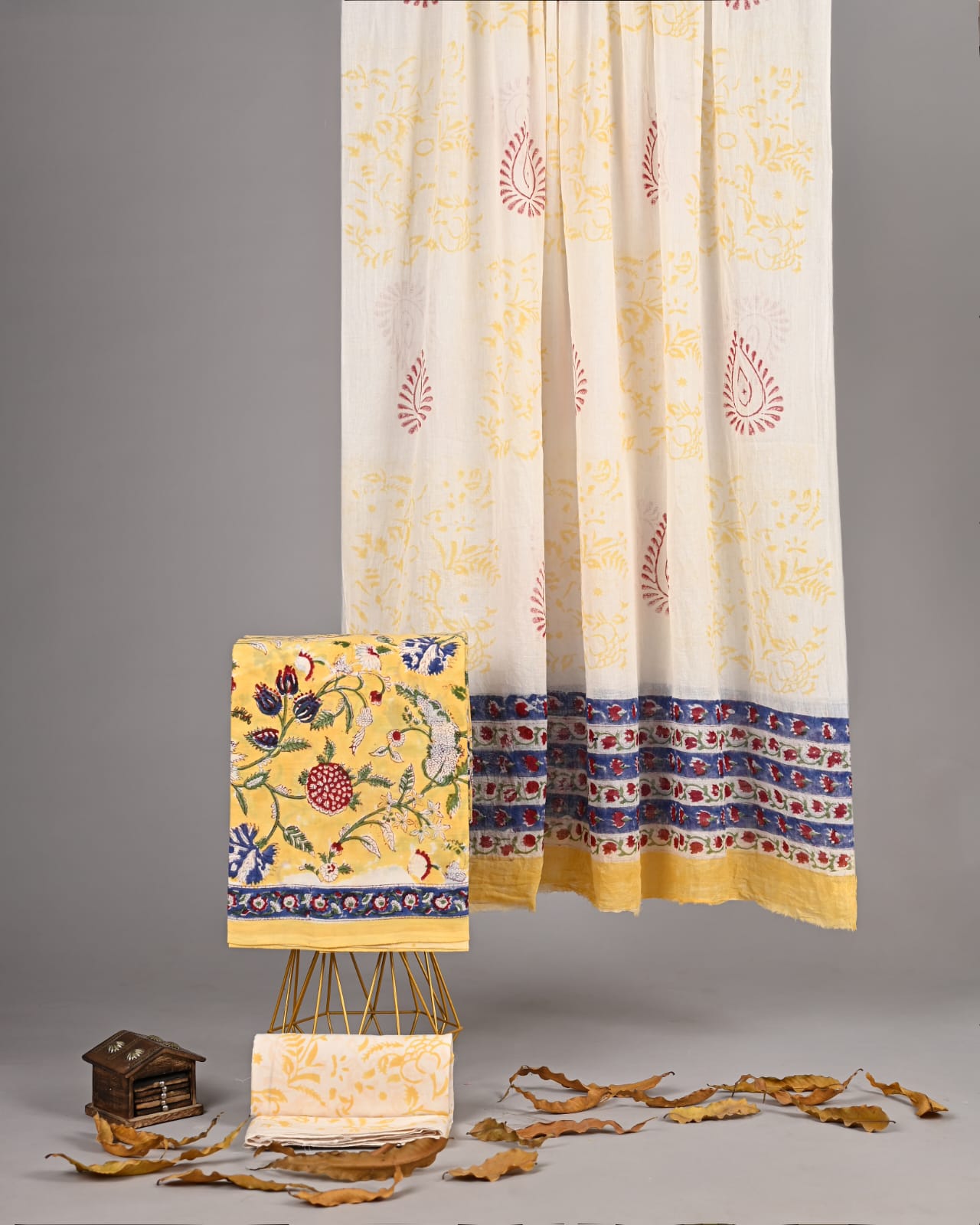 Exclusive new hand block printed cotton suits with cotton duptta