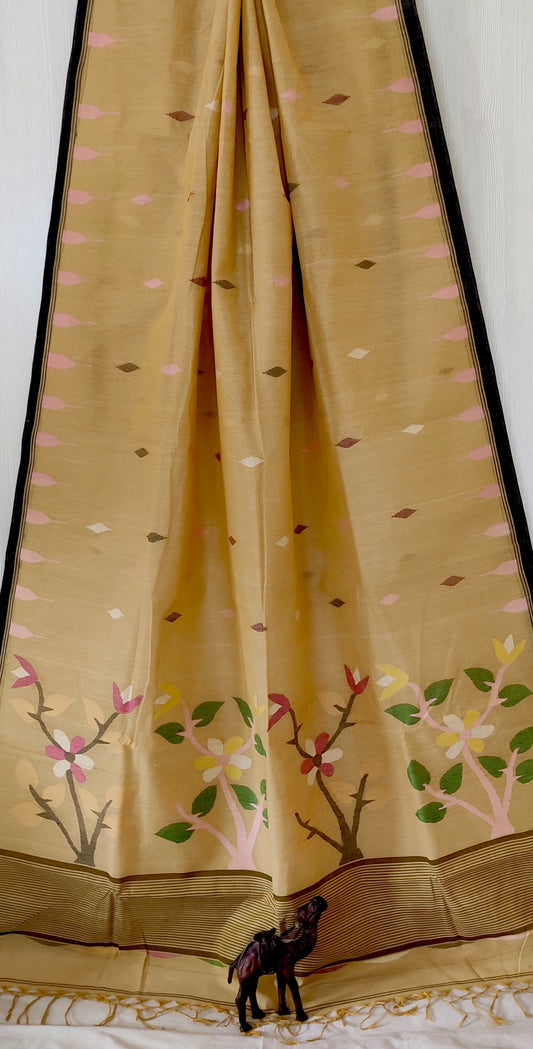 Pure Cotton needle work jamdani Saree