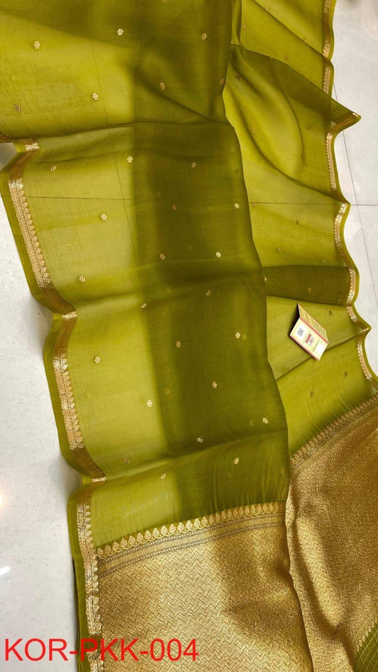Pure Handloom banarasi  kora Silk Saree