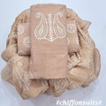 Pure cotton hand-block print suit with Chiffon dupatta