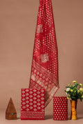 Pure Cotton Unstitched Suit With Organza Silk Dupatta