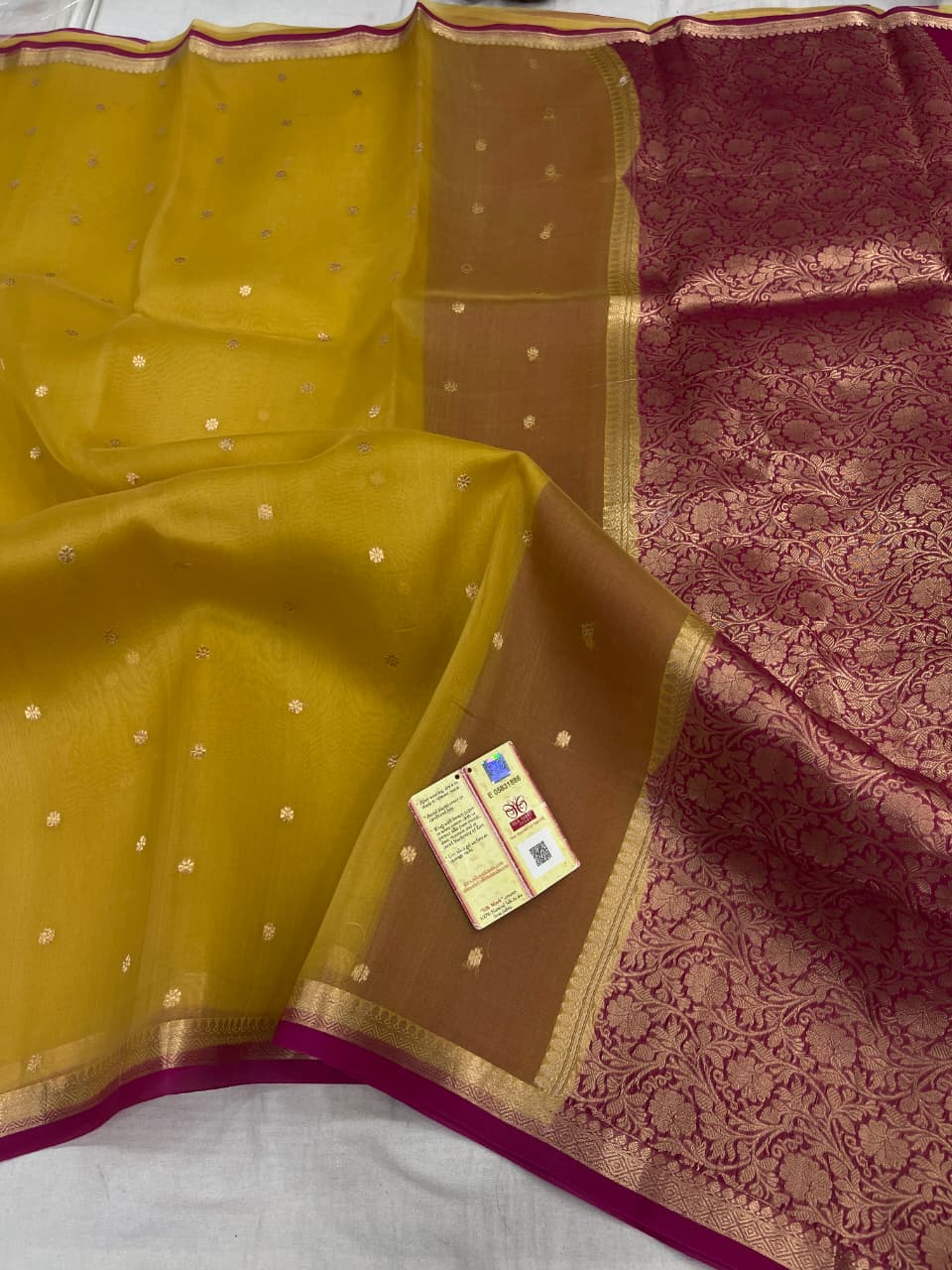 Pure Handloom banarasi  kora Silk Saree With Blouse