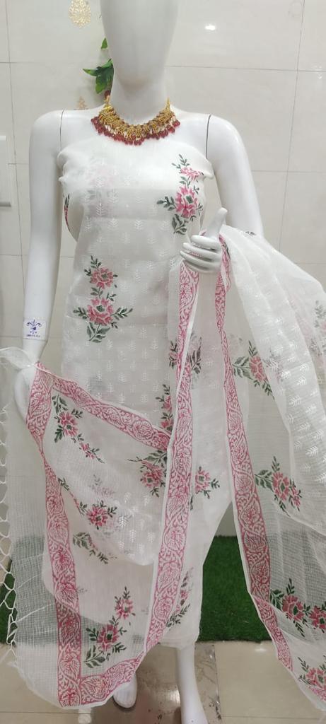 Beautiful kota cotton block print 2 Pic Unstitched suit