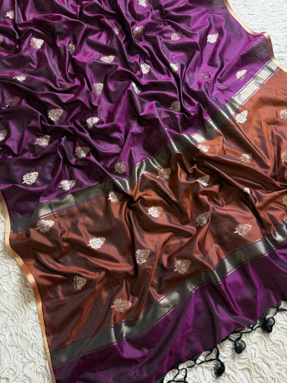 Banarasi maheshwari satin silk  saree