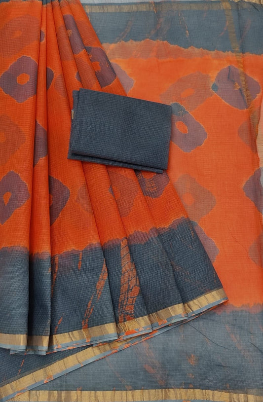 Kota cotton embroidery work Saree