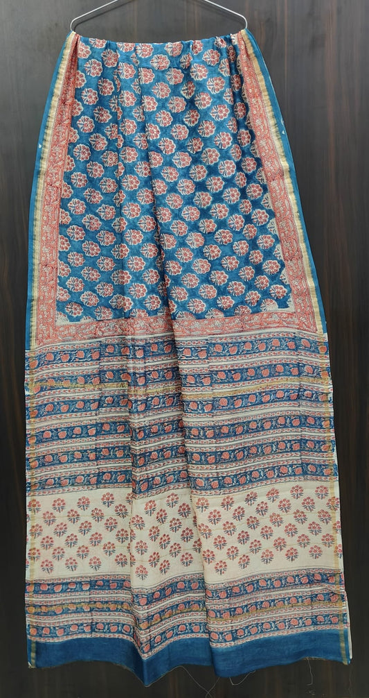 Traditional Hand-block Print Chanderi Silk Saree