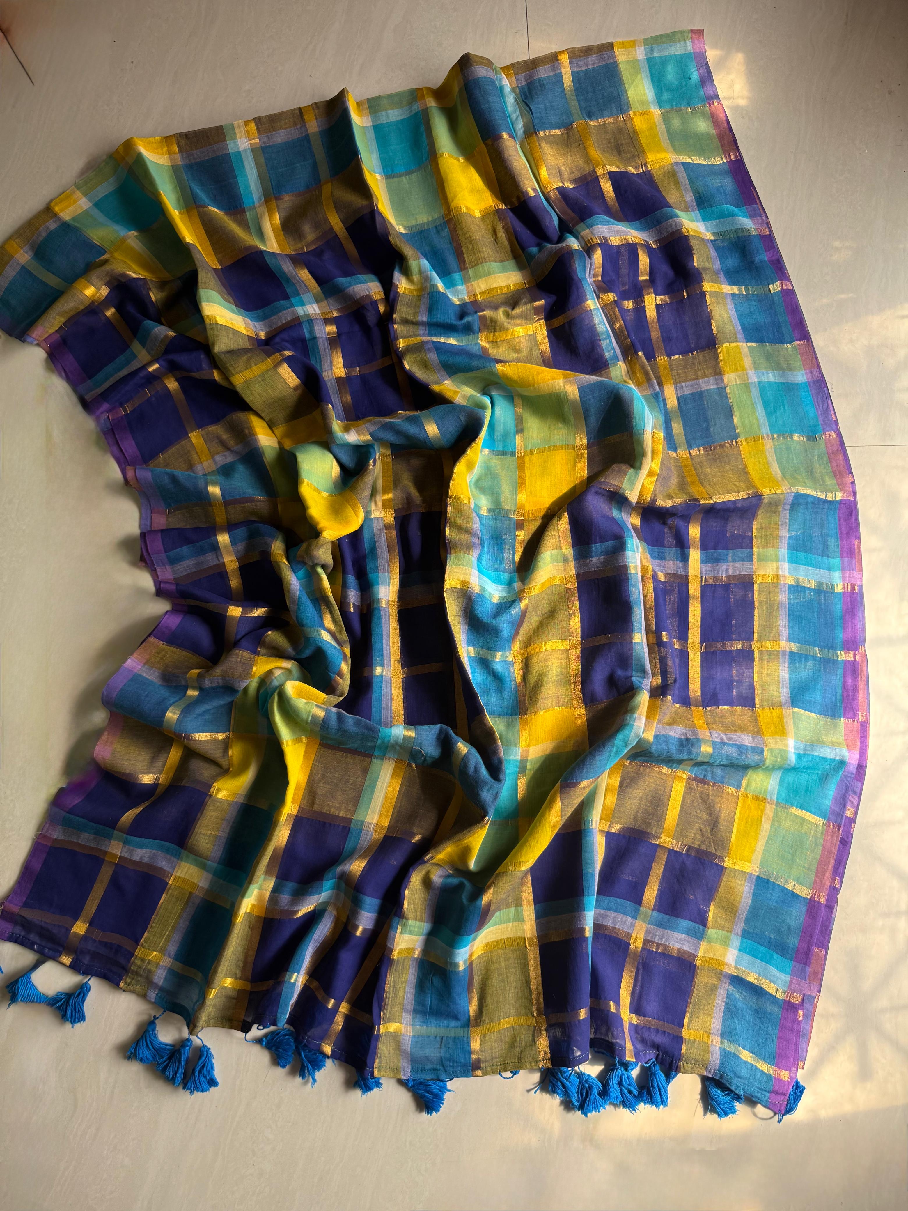 Beautiful Cotton Mulmul Saree Without blouse
