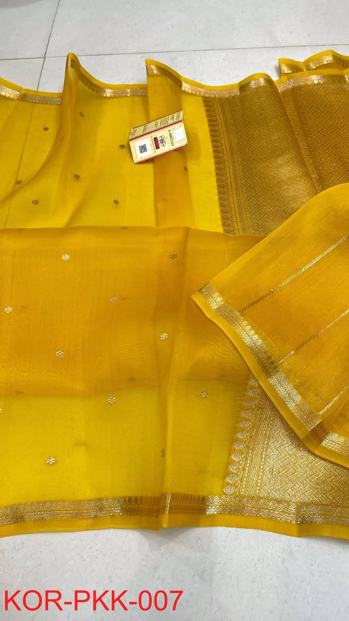 Pure Handloom banarasi  kora Silk Saree