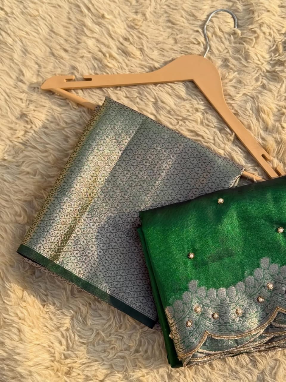 Banarasi Tissue Silk Saree With lace work border