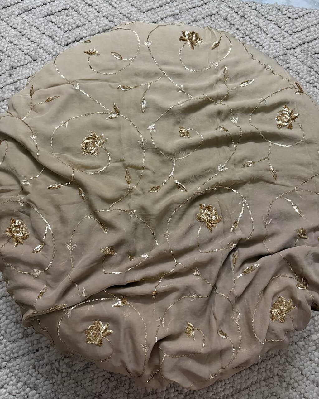 Pure Jaipuri Chiffon Jaal Work Saree With Blouse