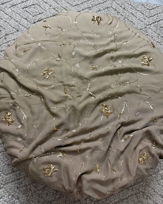Pure Jaipuri Chiffon Jaal Work Saree With Blouse