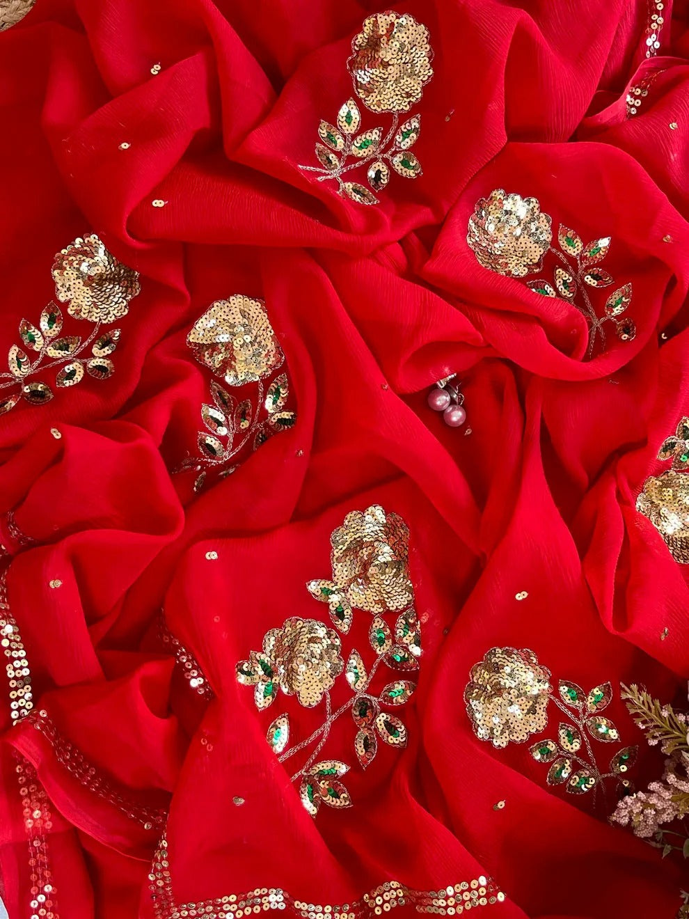Pure Jaipuri Chiffon Saree