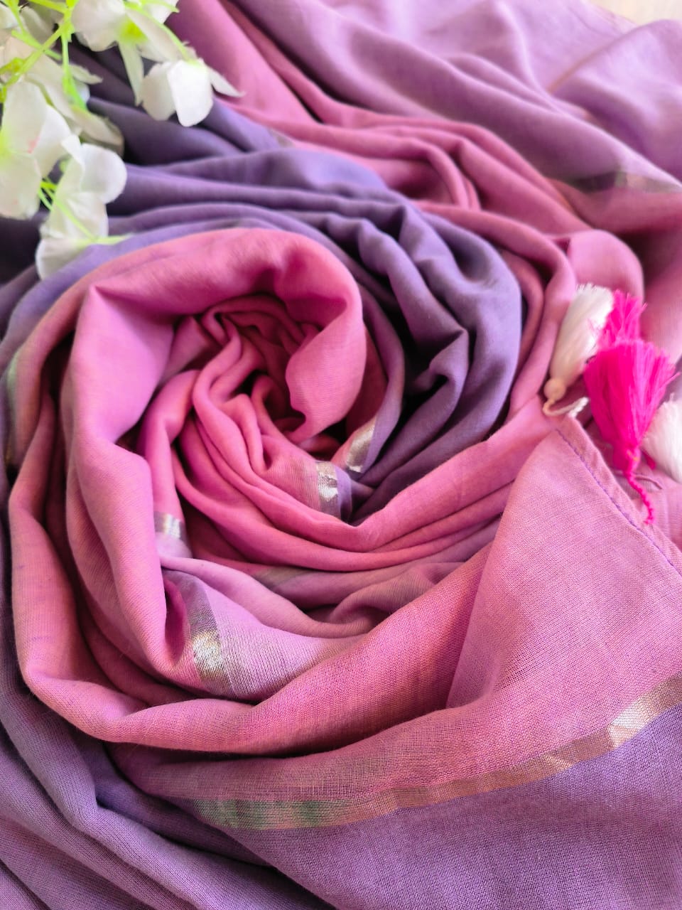 Beautiful Cotton Mulmul Saree