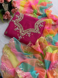 Designer Georgette Suit Set with Gota Patti Work
