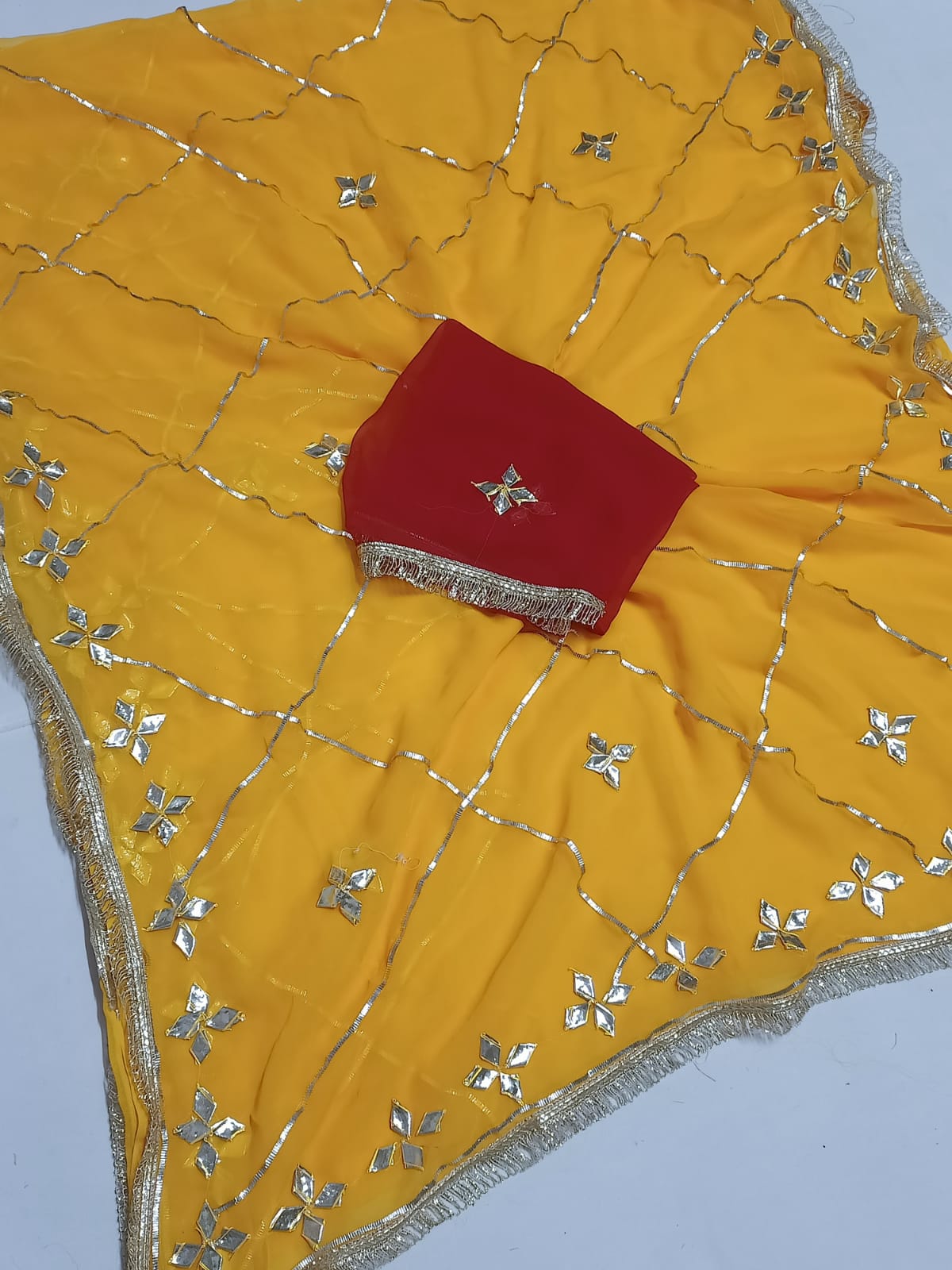 Beautiful Georgette Gota  Patti  Work Saree