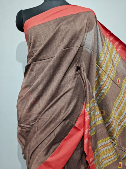 Bengal Handloom Pure Cotton saree with beautiful hand weaved work