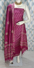 Cotton slub discharge print  Unstitched Suit