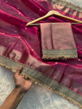 Banarasi Tissue Silk Saree With lace work border