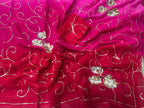 Pure Jaipuri Chiffon Jaal Work Saree With Blouse