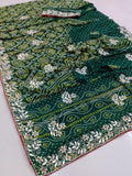 Pure georgette Bandhej gota patti saree