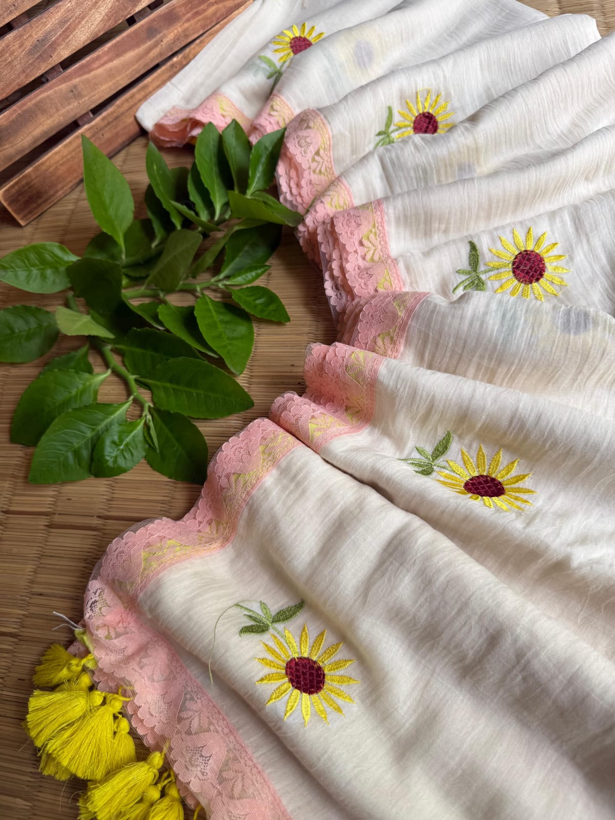 Premium Pure Mulmul Cotton Saree with Designer Lace Border