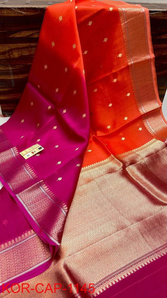 Banarasi Semi Kora Organza Dyeable Silk Saree