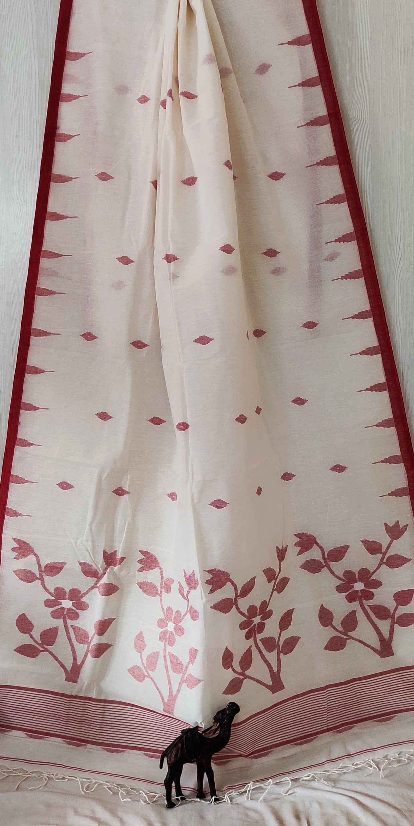 Pure Cotton needle work jamdani Saree