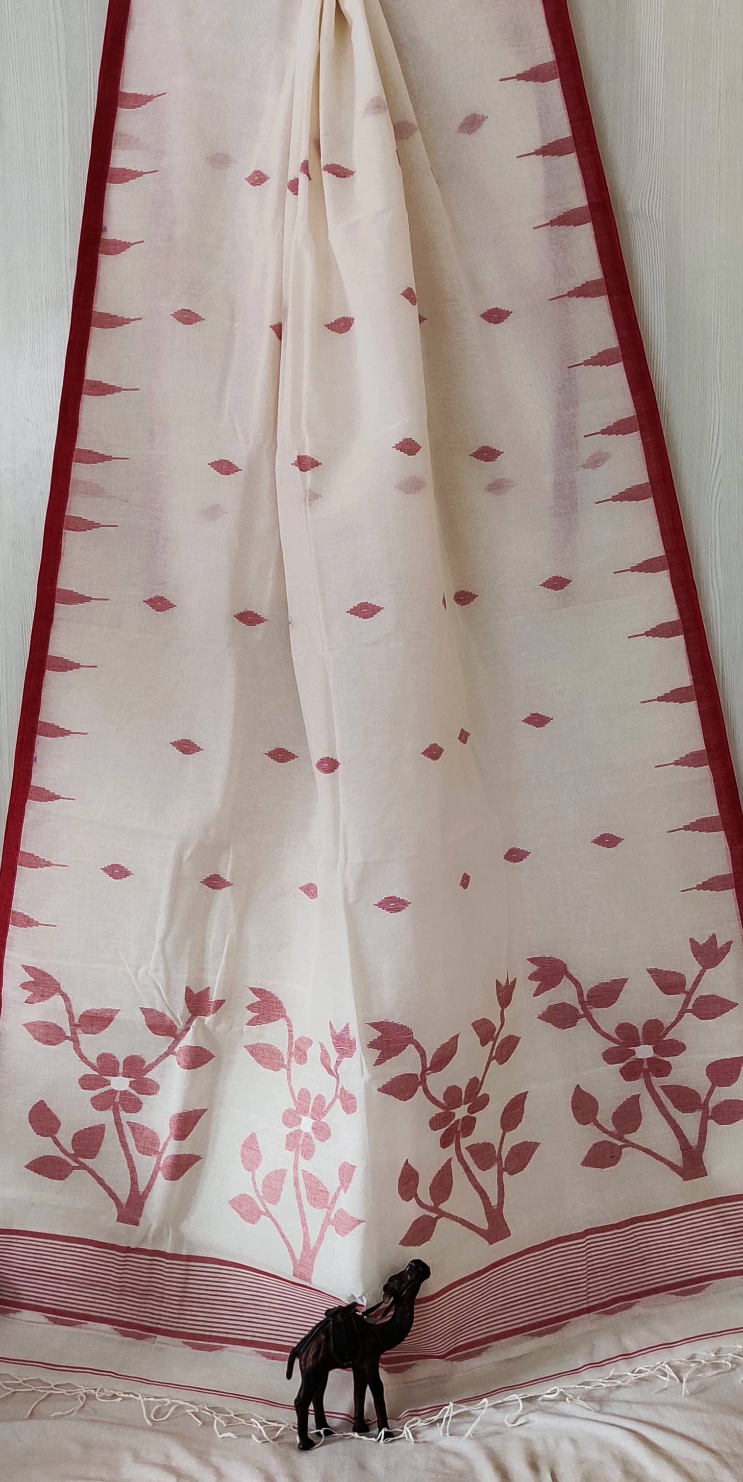 Pure Cotton needle work jamdani Saree