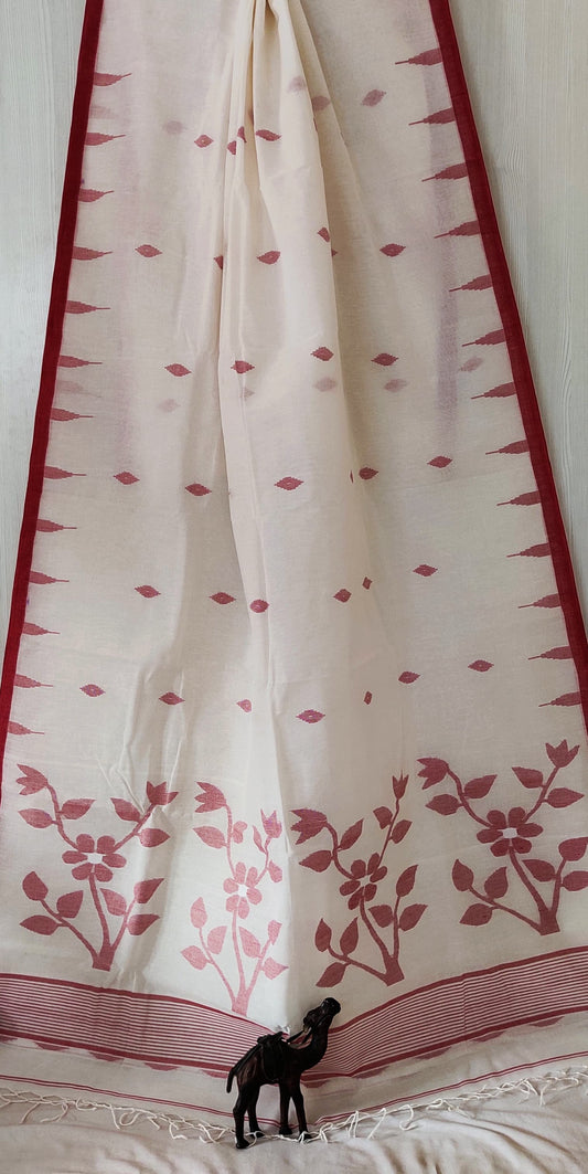 Pure Cotton needle work jamdani Saree