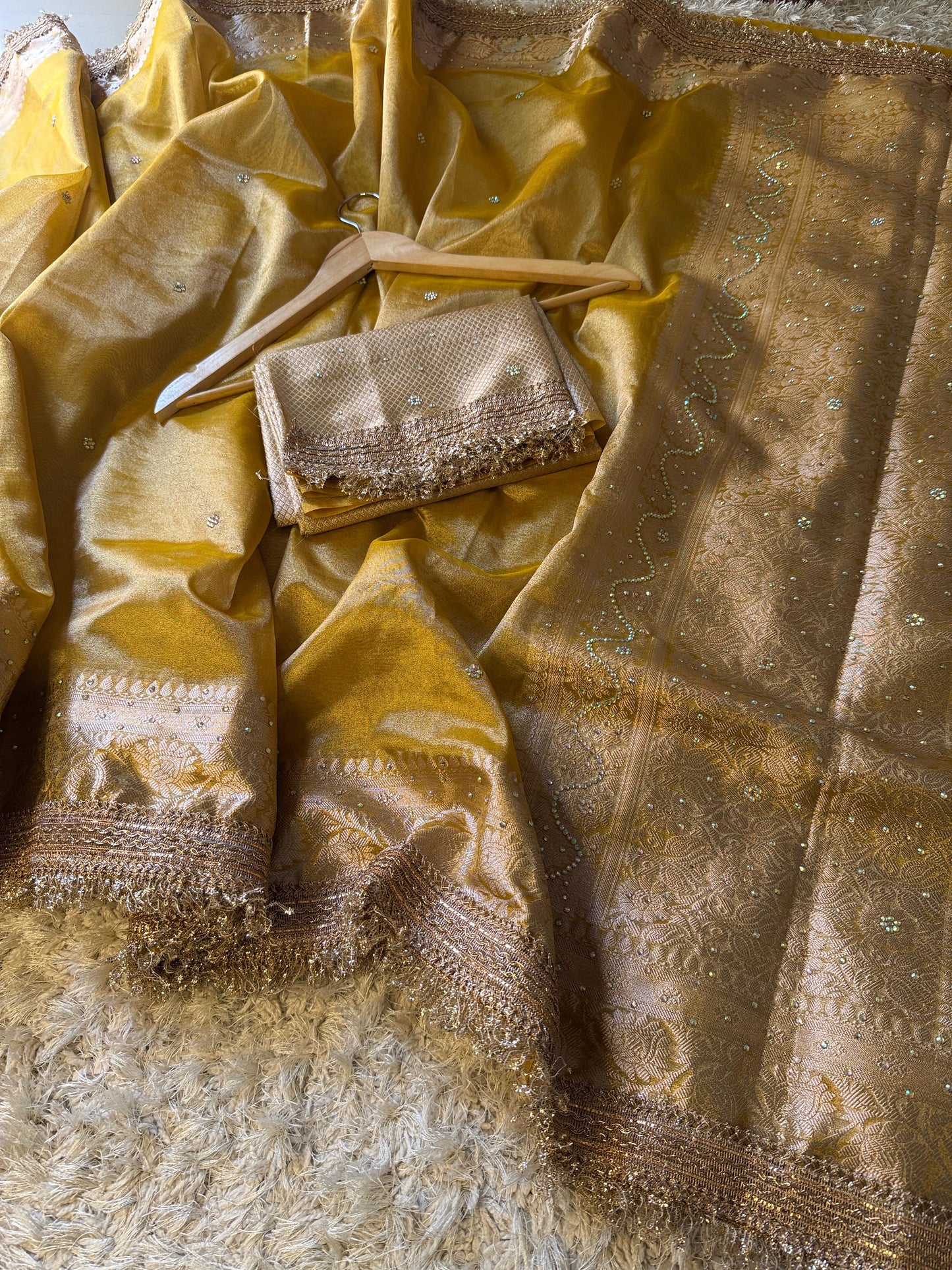 Banarasi Tissue Silk Saree With lace work border