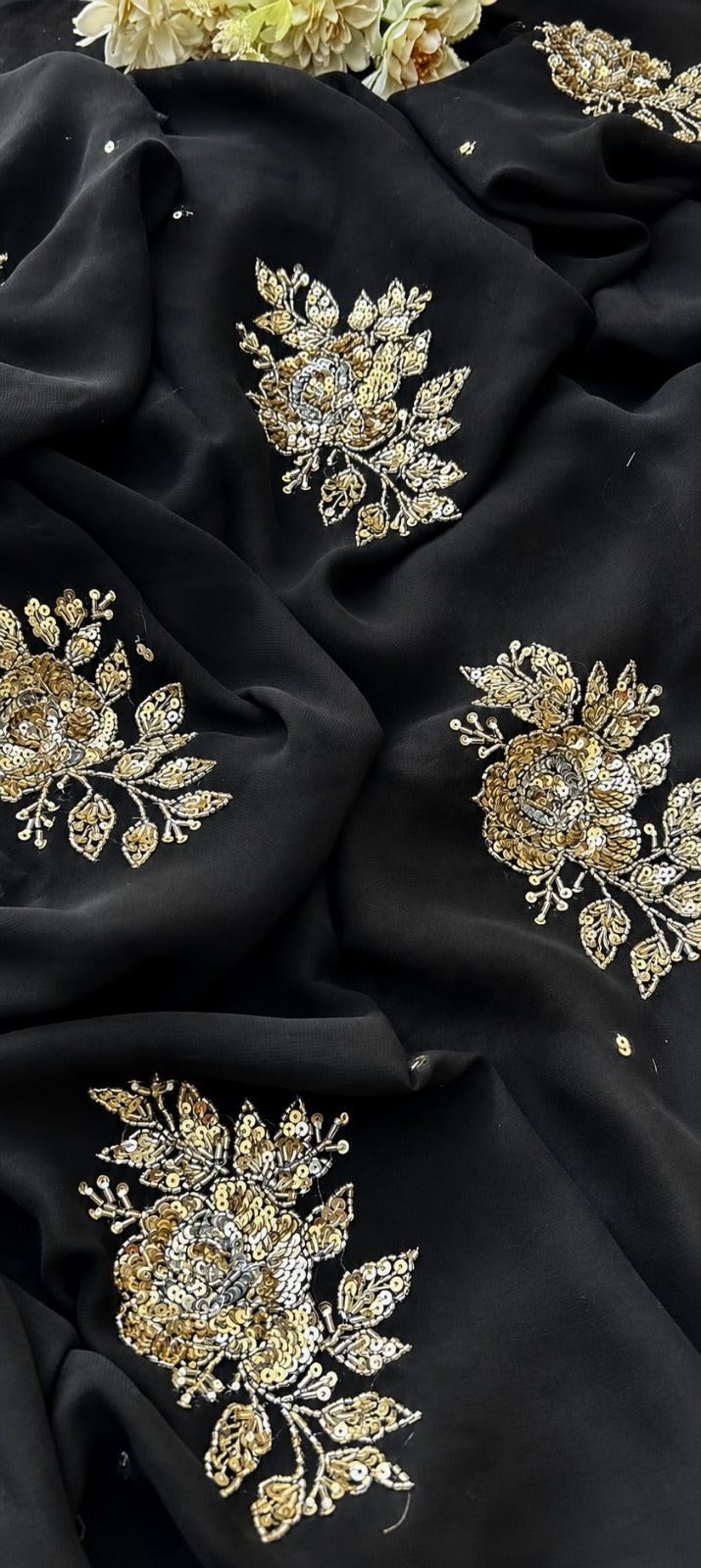 Elegant Pure Diamond Chiffon Party Wear Saree with Blouse