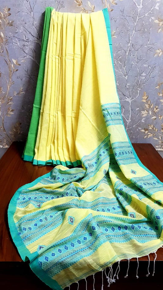 Bengal Handloom Pure Cotton saree with beautiful hand weaved work