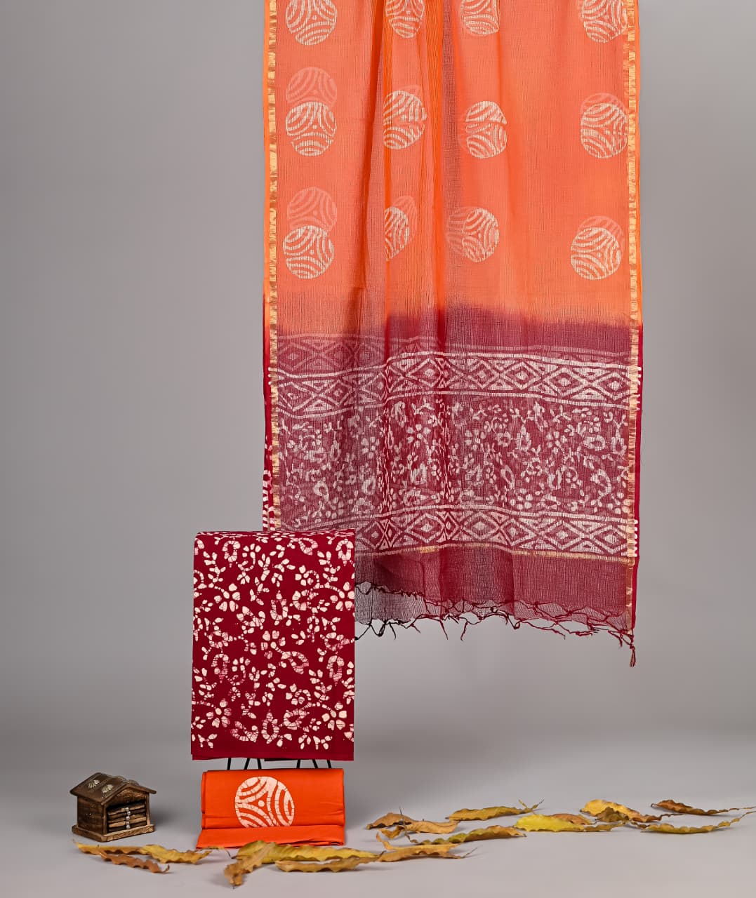 Pure Cotton Hand Block Print Suit With Kota Doriya Dupatta thecotlin