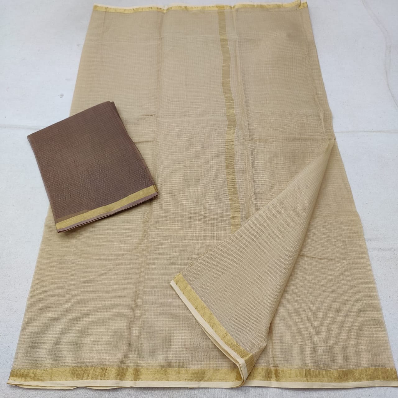 Kota Cotton Plain Dye Saree